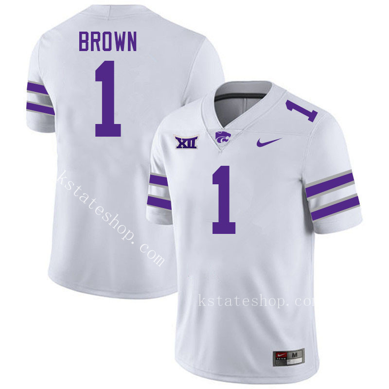 Jayce Brown Kansas State Jersey,Kansas State Wildcats #1 Jayce Brown Jersey College Youth-White